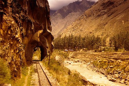 rolling hills train - Railroad to Aguas Calientes Peru Stock Photo - Rights-Managed, Code: 700-00183630