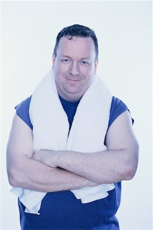 fat man exercising - Portrait of Man Stock Photo - Rights-Managed, Code: 700-00194718