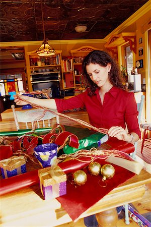simsearch:700-00795365,k - Woman Wrapping Gifts Stock Photo - Rights-Managed, Code: 700-00195072