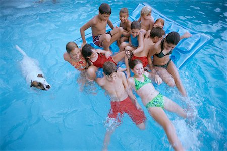 simsearch:700-00177533,k - Children in Swimming Pool with Dog Stock Photo - Rights-Managed, Code: 700-00195529