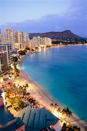 diamond head - Skyline and Beach Waikiki Beach, Oahu Hawaii Stock Photo - Rights-Managed, Code: 700-00196030