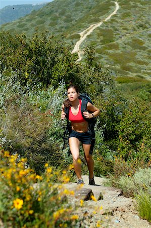 simsearch:700-02245399,k - Woman Jogging up Hill Stock Photo - Rights-Managed, Code: 700-00196613