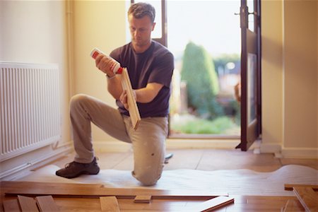 Man Installing Hardwood Floor Stock Photo - Rights-Managed, Code: 700-00197168