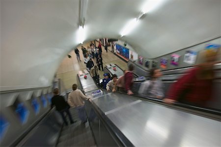 simsearch:700-00155973,k - People Ascending and Descending Subway Escalators London, England Stock Photo - Rights-Managed, Code: 700-00197868