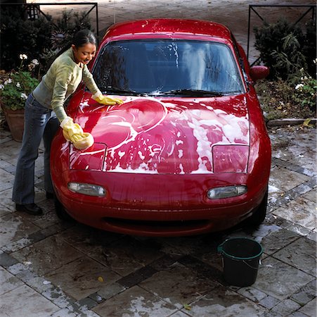 simsearch:700-00593102,k - Woman Washing Car Stock Photo - Rights-Managed, Code: 700-00199888