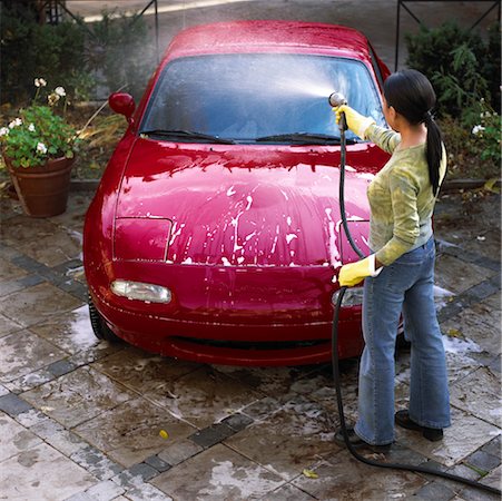 simsearch:700-00593102,k - Woman Washing Car Stock Photo - Rights-Managed, Code: 700-00199889