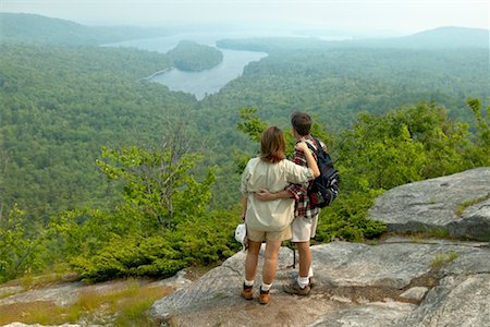 simsearch:700-00549262,k - Couple Hiking Looking at View French's Mountain, Belgrade Lakes Maine Stock Photo - Rights-Managed, Code: 700-00268484