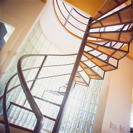 simsearch:700-06038236,k - Spiral Staircase in Home Stock Photo - Rights-Managed, Code: 700-00268976