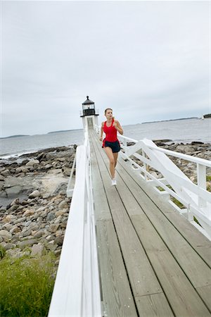 peter barrett blond - Woman Jogging on Boardwalk Stock Photo - Rights-Managed, Code: 700-00269791