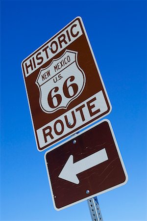 simsearch:600-03696739,k - Route 66 Road Sign New Mexico, USA Stock Photo - Rights-Managed, Code: 700-00274760