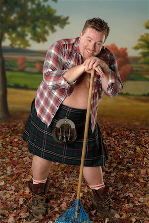 raking leaves autumn - Man with a Rake Stock Photo - Rights-Managed, Code: 700-00270218