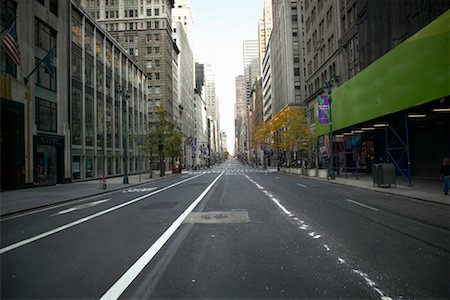 deserted city streets - Empty Street New York City New York, USA Stock Photo - Rights-Managed, Code: 700-00270341