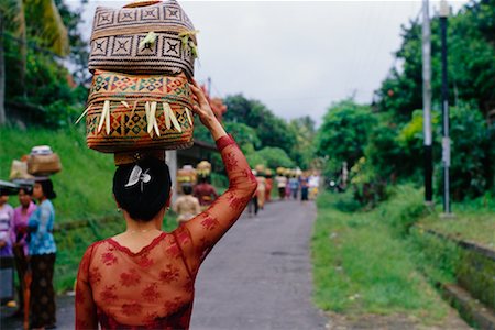 Woman Carrying Parcels on Head Bali Indonesia Stock Photo - Rights-Managed, Code: 700-00285402