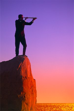 simsearch:600-02633756,k - Man on Cliff with Telescope Stock Photo - Rights-Managed, Code: 700-00281759