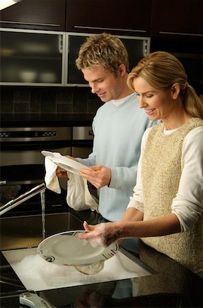 Couple Washing Dishes Stock Photo - Rights-Managed, Code: 700-00317206