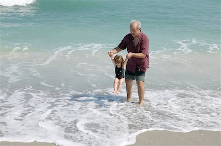 simsearch:700-00046927,k - Grandfather and Granddaughter On Beach Stock Photo - Rights-Managed, Code: 700-00328543