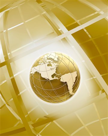 Globe with Grid Stock Photo - Rights-Managed, Code: 700-00345695