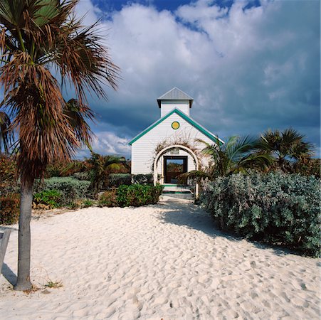 Church on Beach Half Moon Cay, Bahamas Stock Photo - Rights-Managed, Code: 700-00357756