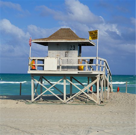 Station maître nageur sur Beach Miami Beach, Miami, Florida, USA Photographie de stock - Rights-Managed, Code: 700-00357818