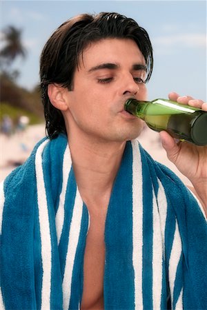 simsearch:700-00350110,k - Man Drinking Beer on Beach Stock Photo - Rights-Managed, Code: 700-00350115
