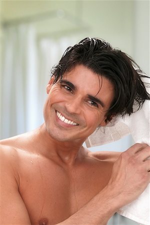 simsearch:700-00350110,k - Man Drying Hair Stock Photo - Rights-Managed, Code: 700-00350110