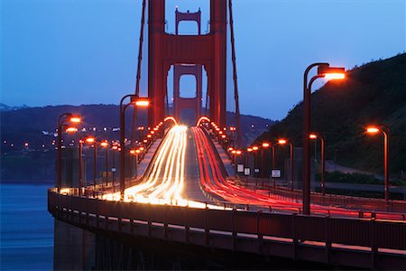 simsearch:700-00523850,k - Evening Traffic on Golden Gate Bridge, San Francisco California, USA Stock Photo - Rights-Managed, Code: 700-00350370