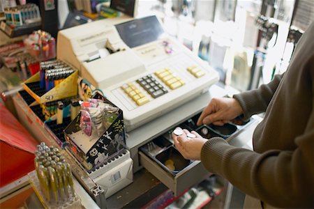simsearch:700-00641415,k - Man Using Cash Register in Store Stock Photo - Rights-Managed, Code: 700-00350808