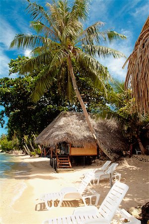 Chairs and Hut on Beach Huahine, French Polynesia Stock Photo - Rights-Managed, Code: 700-00365617