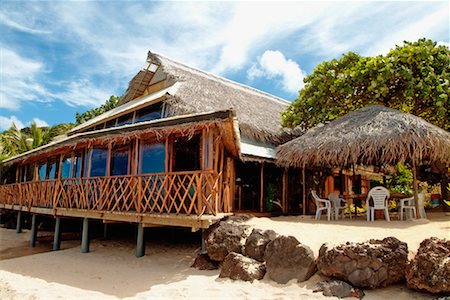 Beach Restaurant, Huahine, French Polynesia Stock Photo - Rights-Managed, Code: 700-00365620