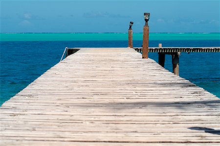 Jetty at Huahine Lagoon, French Polynesia Stock Photo - Rights-Managed, Code: 700-00365656