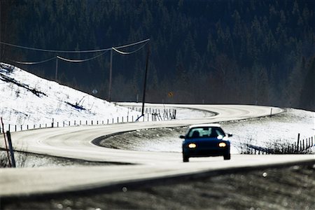 simsearch:400-07215754,k - Car on Winding Road in Winter Stock Photo - Rights-Managed, Code: 700-00367871