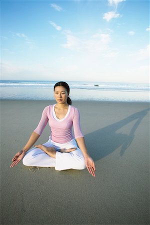simsearch:700-00377960,k - Woman Doing Yoga on Beach Stock Photo - Rights-Managed, Code: 700-00367882