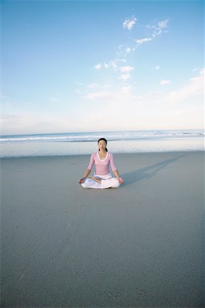 simsearch:700-00377960,k - Woman Doing Yoga on Beach Stock Photo - Rights-Managed, Code: 700-00367883