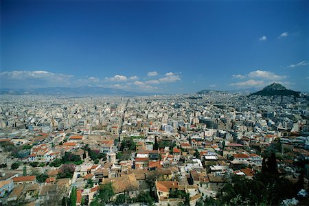 Vue d'ensemble de la ville d'Athènes, Grèce Photographie de stock - Rights-Managed, Code: 700-00367989