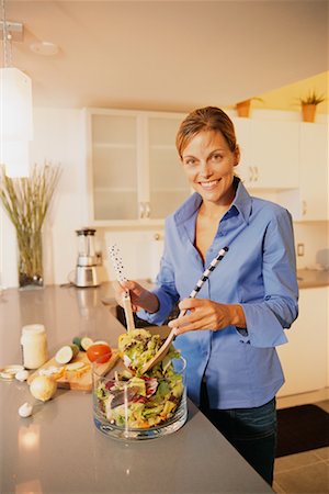 Woman Preparing Salad Stock Photo - Rights-Managed, Code: 700-00361289