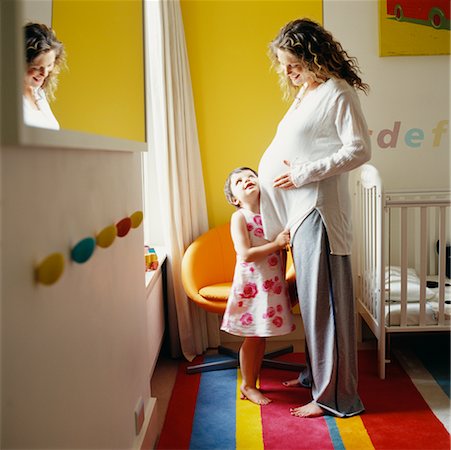 simsearch:700-00557270,k - Expectant Mother with Daughter in Nursery Stock Photo - Rights-Managed, Code: 700-00363674