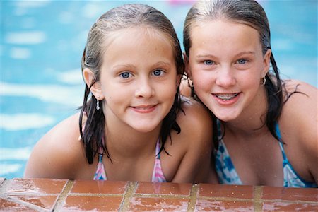 Portrait of Girls in Pool Stock Photo - Rights-Managed, Code: 700-00424419