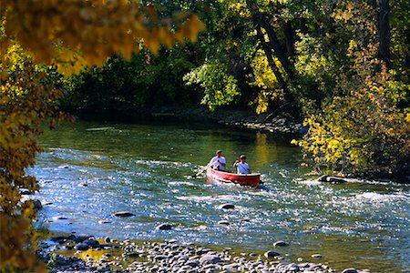 simsearch:400-05308802,k - Couple Canoeing Down River Alberta, Canada Stock Photo - Rights-Managed, Code: 700-00424581