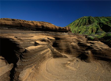 swirling rock formation - Coastal Rock Erosion Koolau Mountain Range Oahu, Hawaii USA Stock Photo - Rights-Managed, Code: 700-00425111
