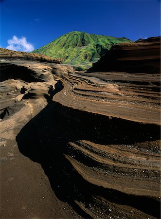 swirling rock formation - Coastal Rock Erosion Koolau Mountain Range Oahu, Hawaii USA Stock Photo - Rights-Managed, Code: 700-00425112