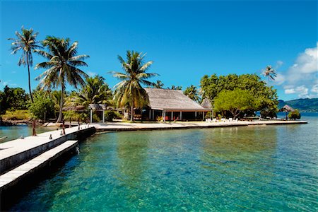 Restaurant Marina Iti, Tahaa, French Polynesia Stock Photo - Rights-Managed, Code: 700-00426302