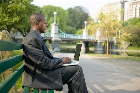 simsearch:700-00281308,k - Man Using Laptop in Urban Park Stock Photo - Rights-Managed, Code: 700-00429877