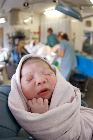 Newborn Baby Swaddled in Blanket Stock Photo - Rights-Managed, Code: 700-00439262