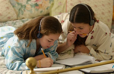 simsearch:700-00910445,k - Two Teenage Girls Studying Stock Photo - Rights-Managed, Code: 700-00439288