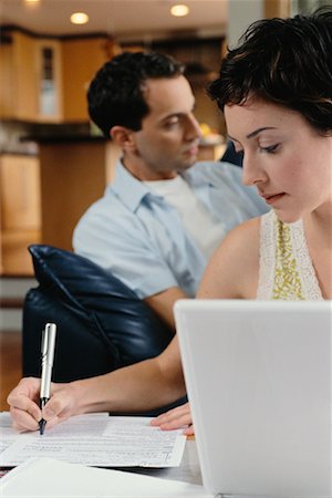 simsearch:700-00609233,k - Couple Paying Bills Stock Photo - Rights-Managed, Code: 700-00458097