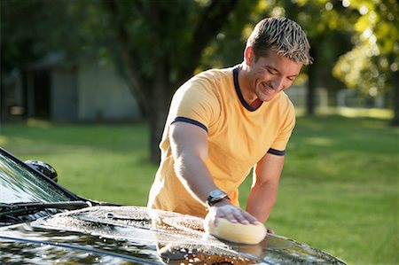 simsearch:700-00593102,k - Man Washing Car Stock Photo - Rights-Managed, Code: 700-00453383