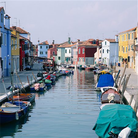 simsearch:700-00031108,k - Boats in Canal, Burano Island, Venice, Italy Stock Photo - Rights-Managed, Code: 700-00476892