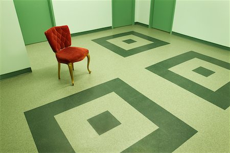 pierre tremblay - Red Chair in Green Room Stock Photo - Rights-Managed, Code: 700-00476971