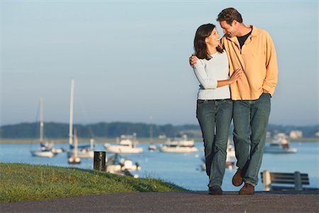 simsearch:700-00529622,k - Couple Walking by Harbour Stock Photo - Rights-Managed, Code: 700-00477774