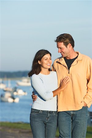 simsearch:700-00529622,k - Couple Walking by Harbour Stock Photo - Rights-Managed, Code: 700-00477775